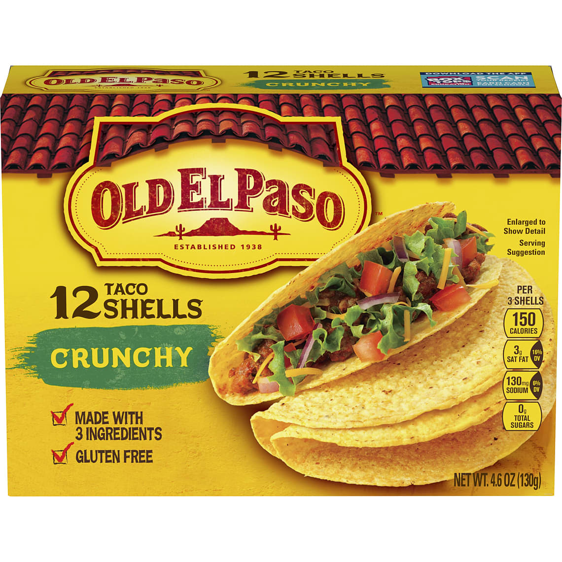 Classic Crunchy Taco Shells Gluten Free Old El Paso 3458